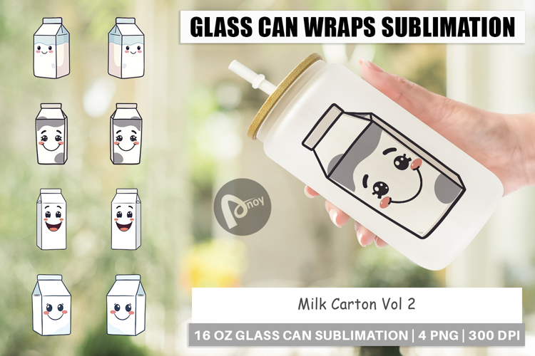 Glass Can Milk Carton