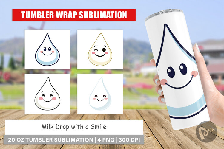 Tumbler Smiling Milk Drop example image 1