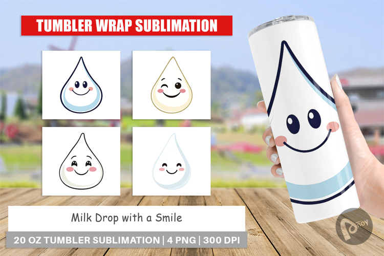 Tumbler Smiling Milk Drop