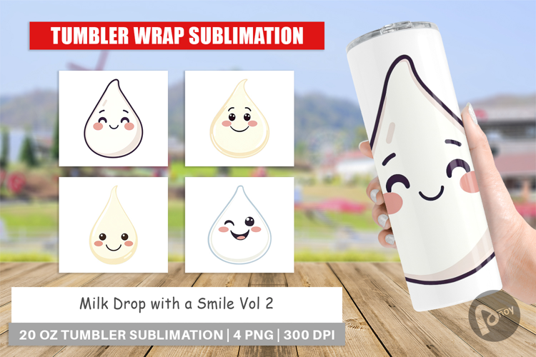 Tumbler Smiling Milk Drop