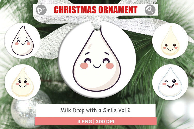 Ornament Smiling Milk Drop example image 1