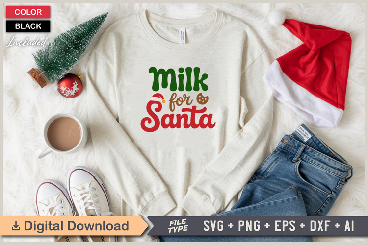 Milk For Santa SVG | Christmas SVG | Holiday SVG | Xmas SVG