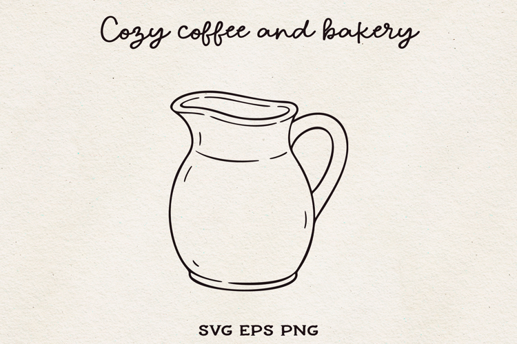 Ceramic Milk Jug SVG PNG EPS, Hand Drawn Pitcher Clipart