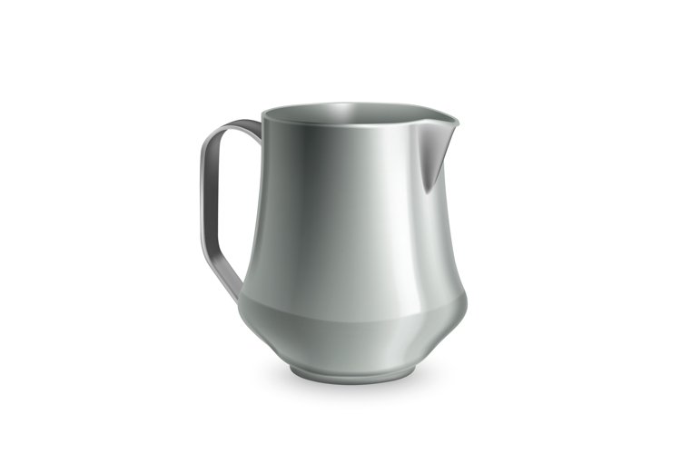 metal pitcher milk realistic vector example image 1