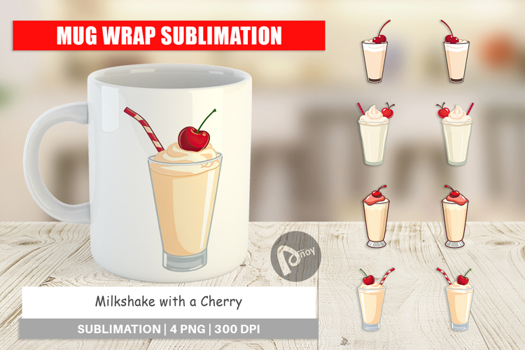 Mug Wrap Milkshake with Cherry