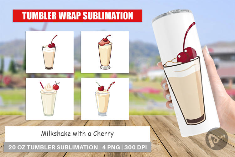 Tumbler Milkshake with Cherry example image 1
