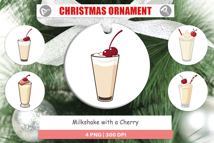 Ornament Milkshake with Cherry