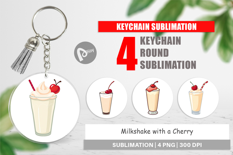 Keychain Milkshake with Cherry