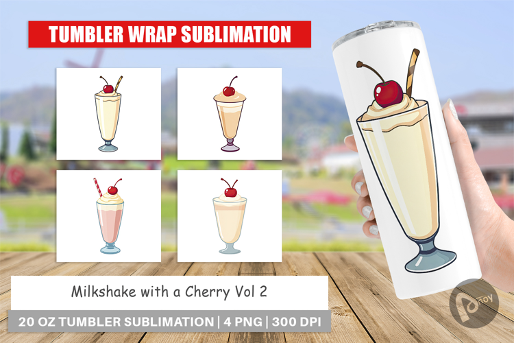 Tumbler Milkshake with Cherry