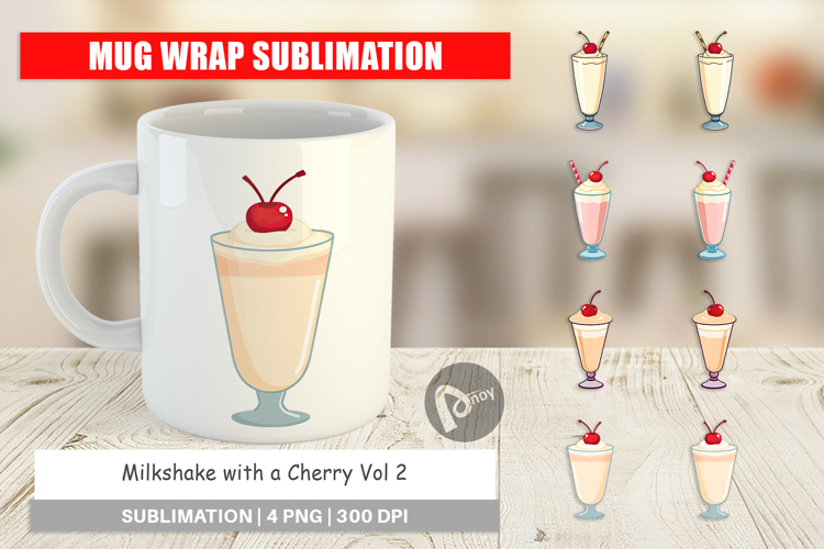 Mug Wrap Milkshake with Cherry
