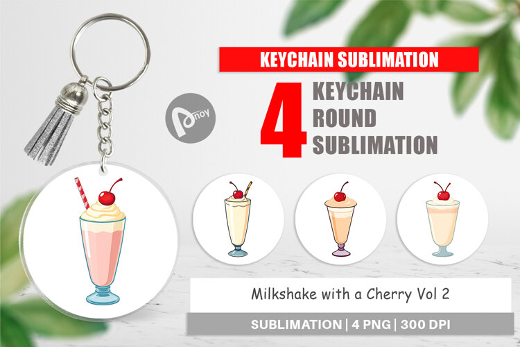 Keychain Milkshake with Cherry example image 1