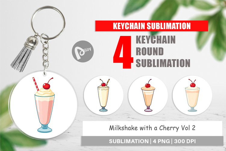Keychain Milkshake with Cherry