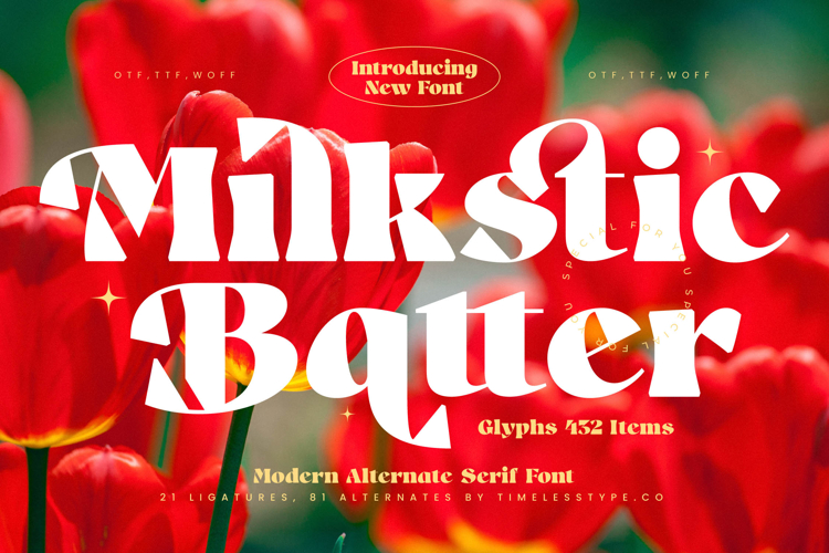 Milkstic Batter - Modern Alternate Serif Font