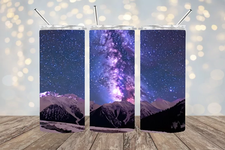 Milky Way Mountains- 20oz Sublimation - PhotoShop Design