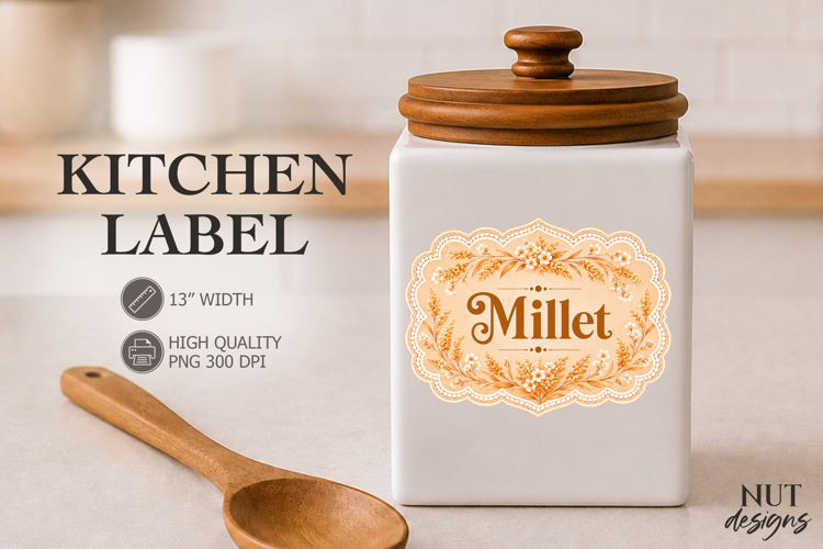 Vintage Millet Lace Kitchen Pantry label