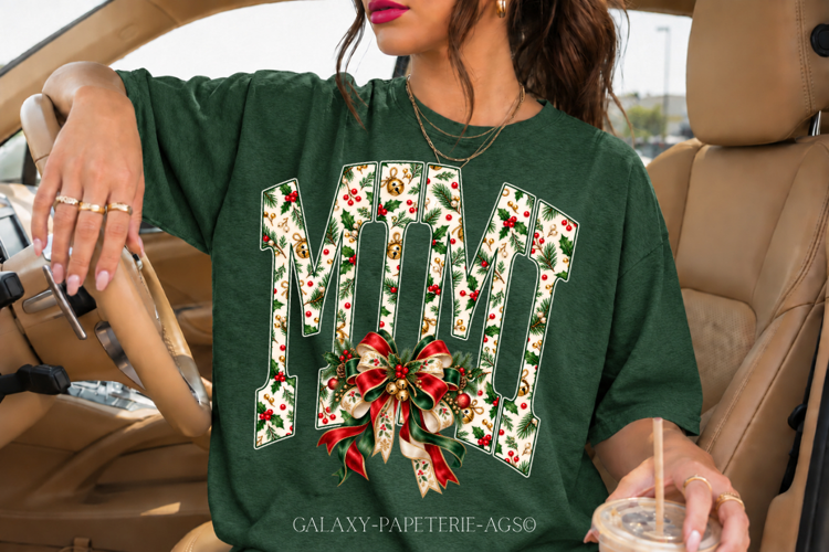 Mimi Christmas PNG | Vintage Holly Bow Design