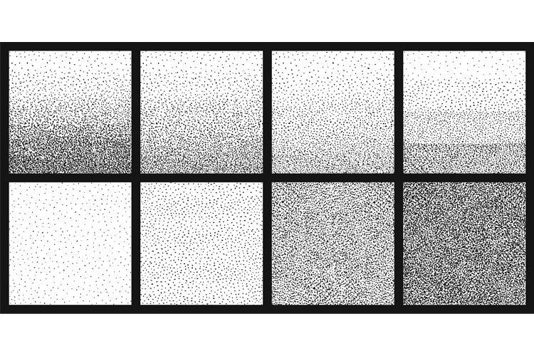 Halftone gradient with random dots. Vector background