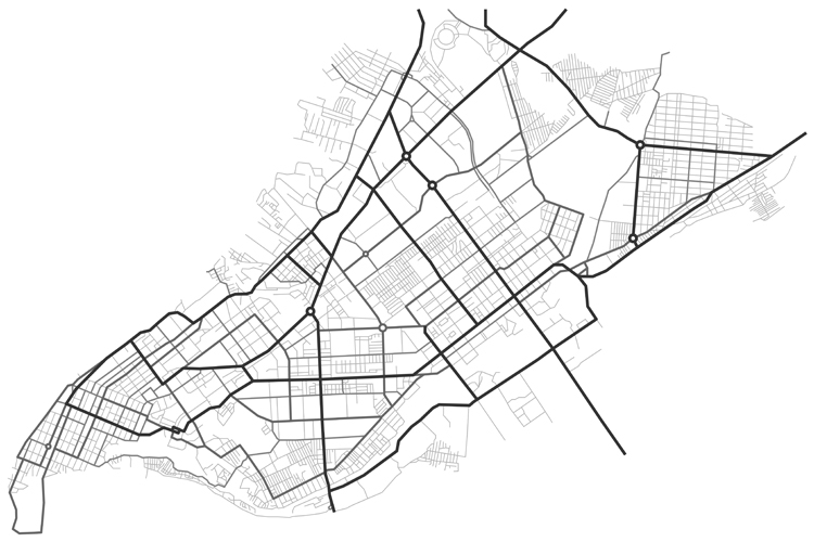 Samara city map, town streets on the plan. Vector