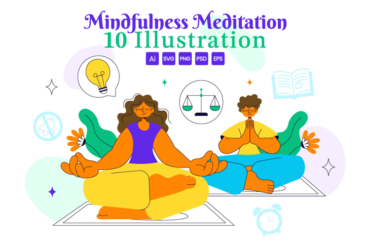 10 Mindfulness Meditation Practice Illustration