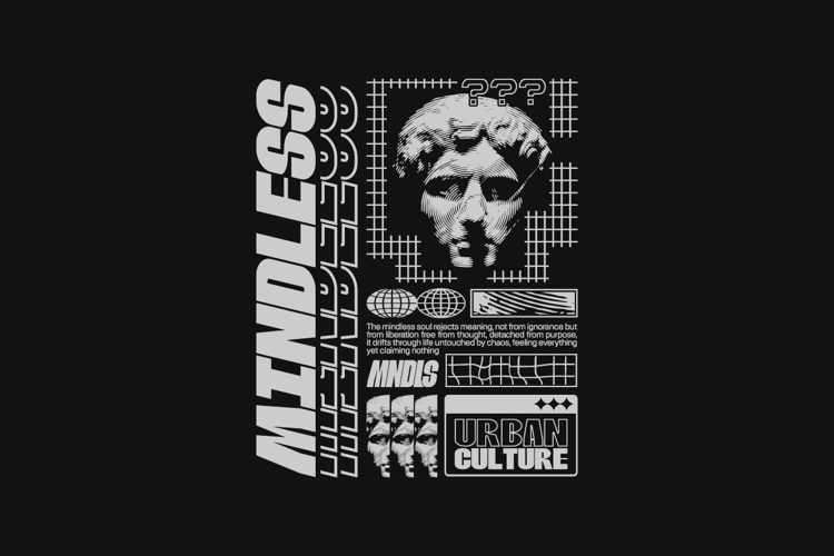 Mindless Urban Streetwear Brutalism T-shirt Design
