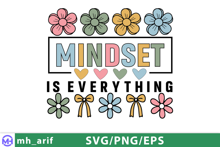 Mindset is Everything SVG Inspirational Daisy Positive Quote