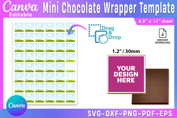 Neapolitan Chocolate Label Template, Party Favor Label 1.2