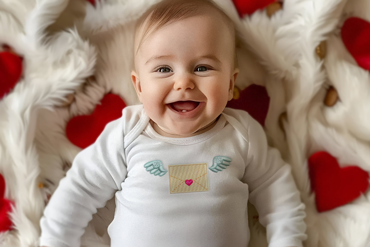 Valentine Envelope with Wings Mini Embroidery File