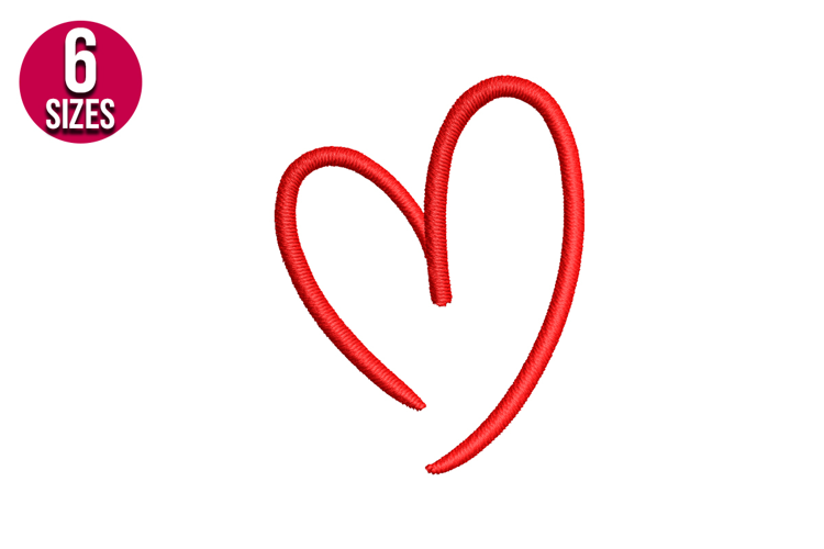 Heart shape, love machine embroidery design - 6 Sizes