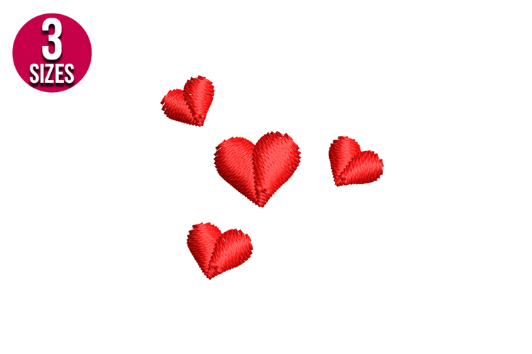Mini Hearts Machine Embroidery Design - 3 Sizes
