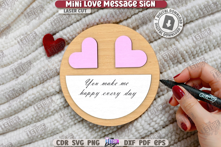 Mini Love Message Sign Laser Cut|Sticky Note Holder|3D Laser
