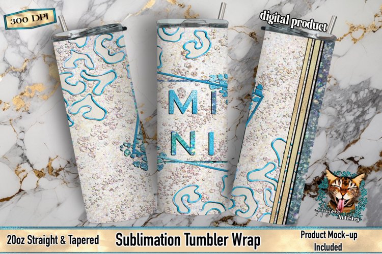 Mini Tumbler Wrap, Peekaboo Tumbler, Glitter Tumbler 