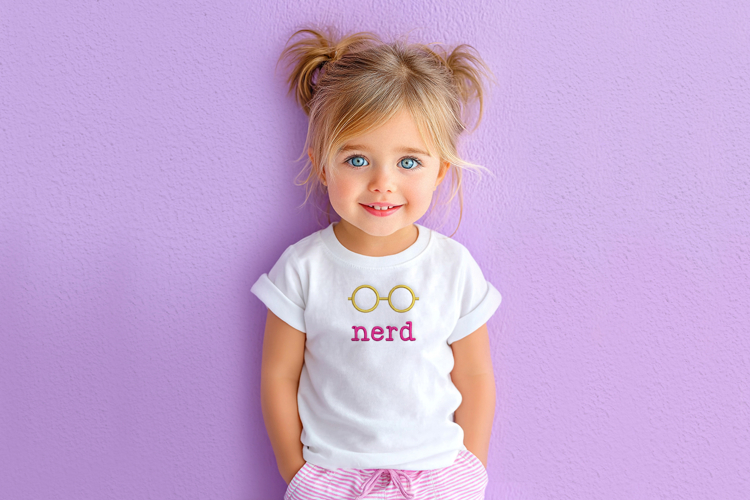 Round Nerd Glasses Mini Embroidery File
