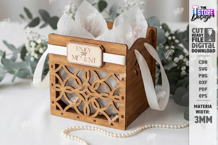 Mini Wooden Gift Box Laser Cut | Wedding Favor Box | Pattern