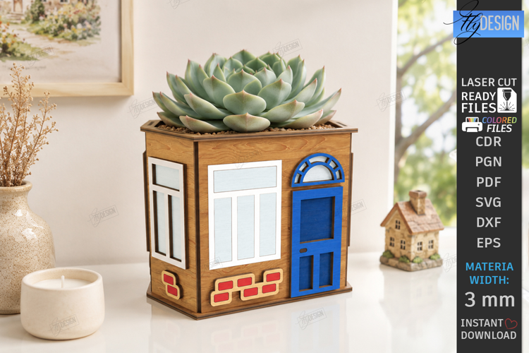 Miniature House Planter Laser Cut | Succulent Pot | Garden