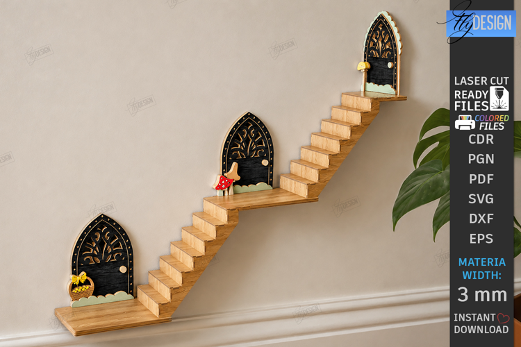 Miniature Wall Fairy Door Laser Cut | 3D Magic Door | Kids