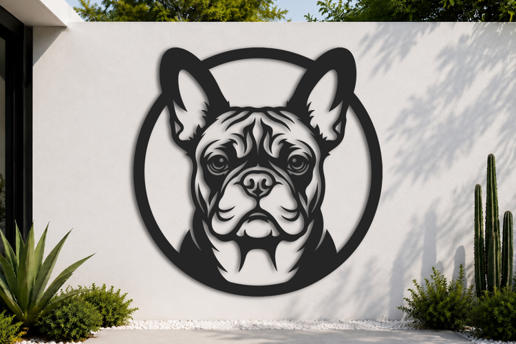 Minimal Frenchie Face Cut File