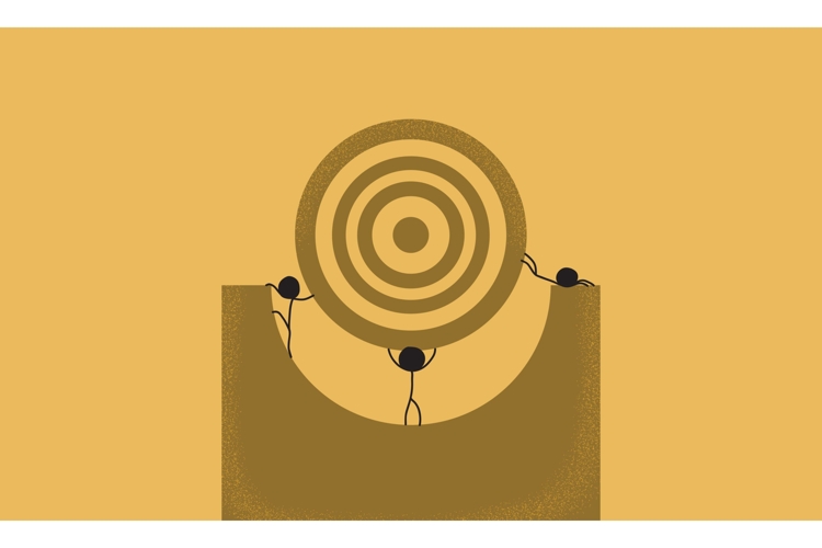 A Group of People Aligning and Balancing a Shooting Target