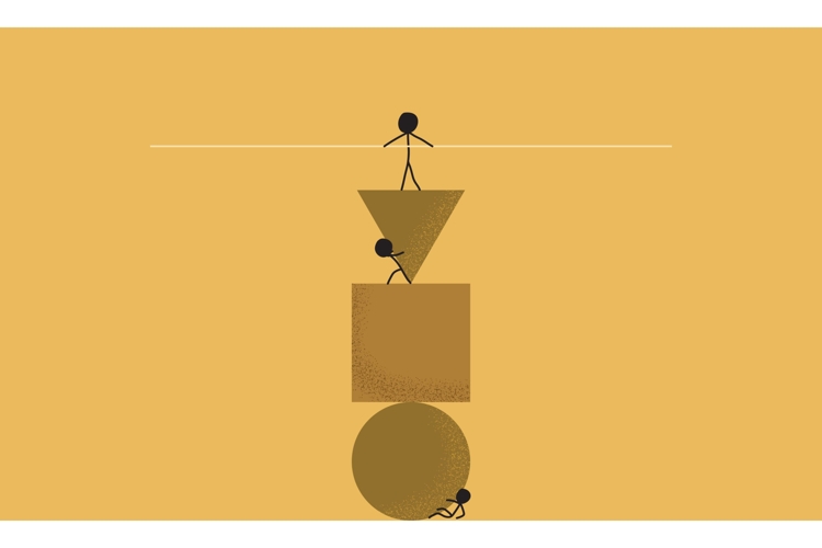 A Group of People Working Together to Balancing Objects