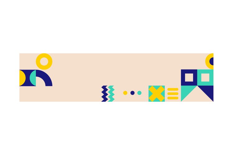 Minimalist abstract geometric horizontal banner cover