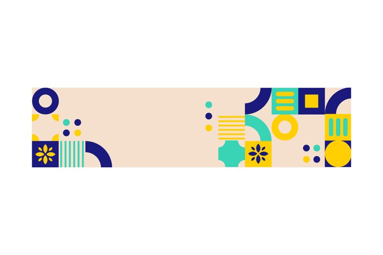 Minimalist abstract geometric horizontal banner design