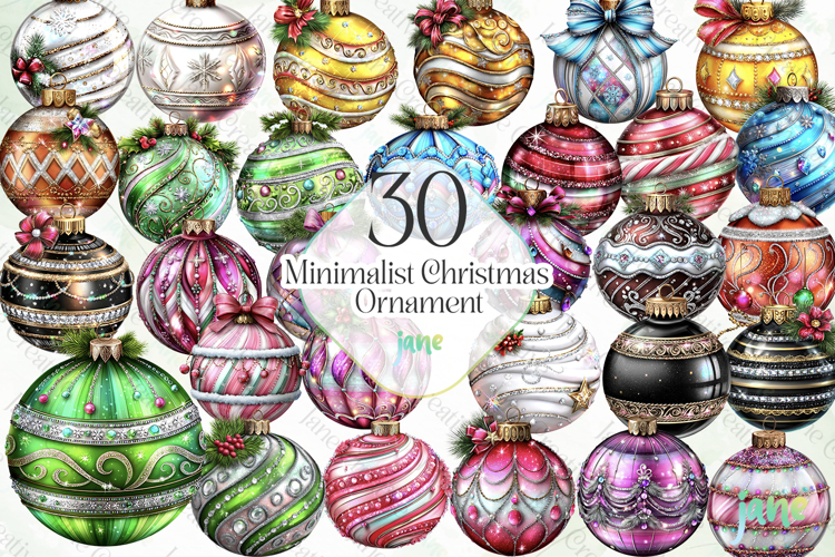 Minimalist Christmas Ornament Clipart