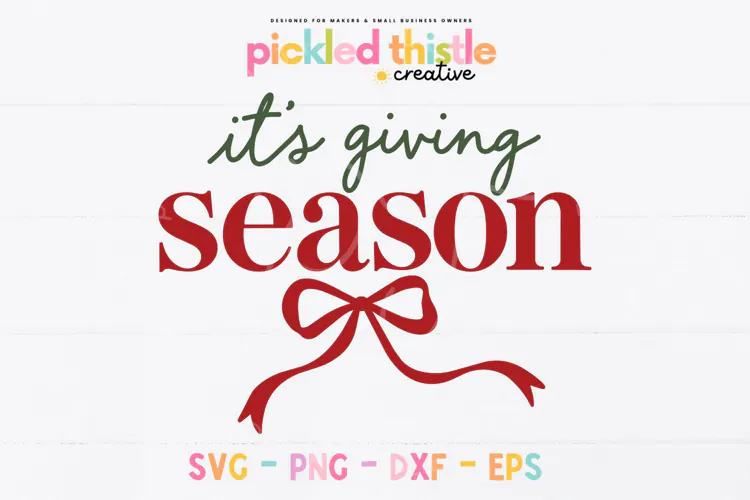 It's Giving Season Christmas SVG, Red Bow Holiday Quote