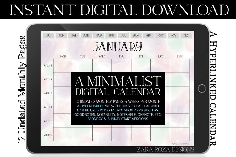 Pastel Whimsical Polka Dots Monthly Undated Digital Planner