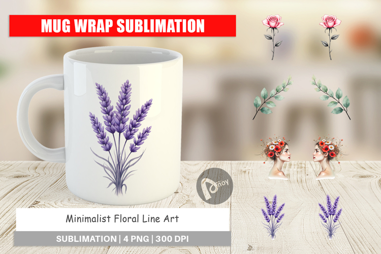 Floral Art Mug Wrap