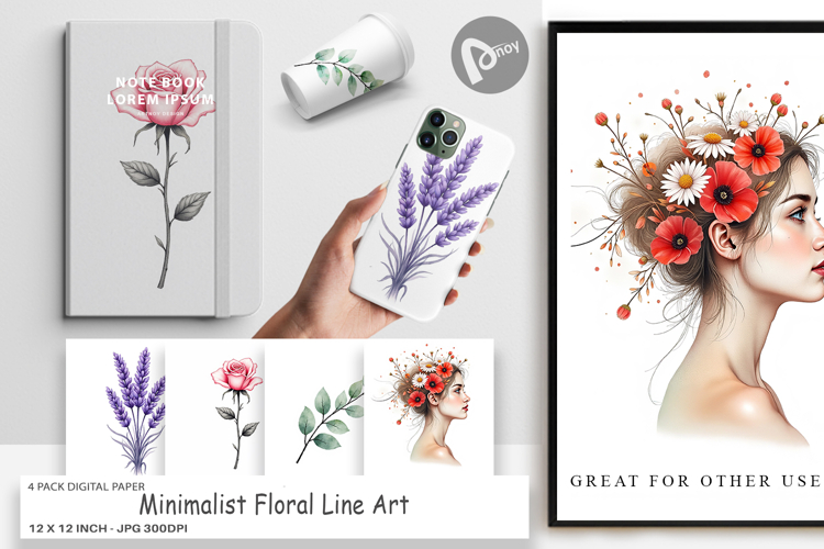 Floral Art Digital Paper