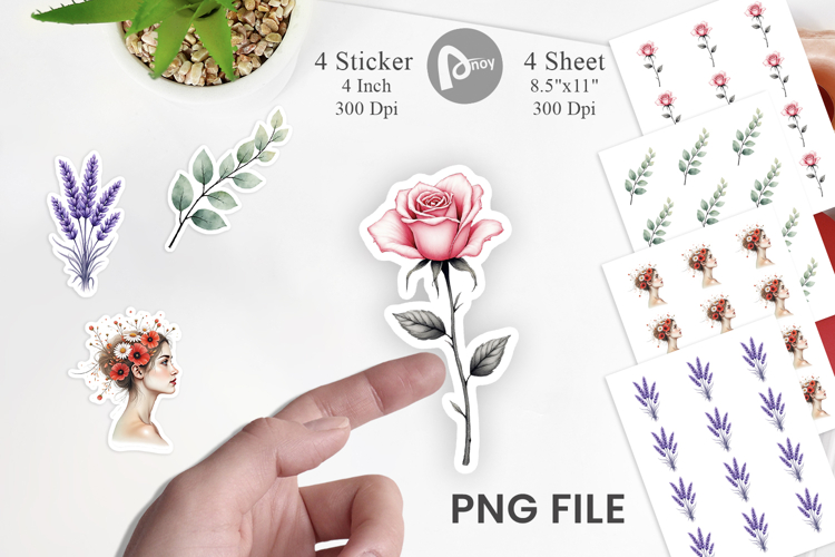 Flower Sticker Png Image 19