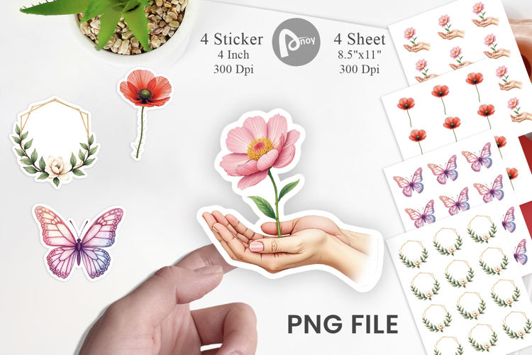 Flower Sticker Png Image 18