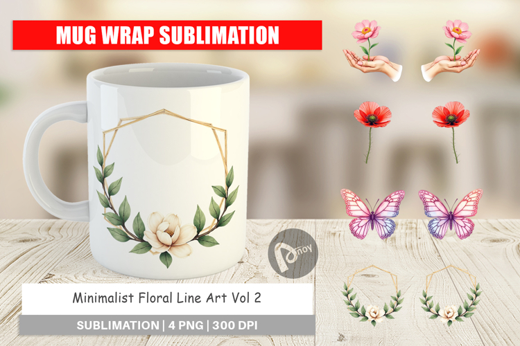 Floral Art Mug Wrap