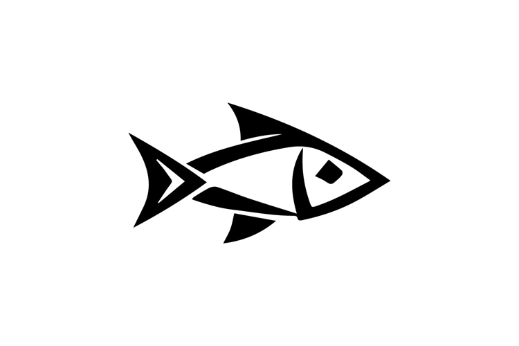 Minimalist Geometric Fish Logo Design Vector