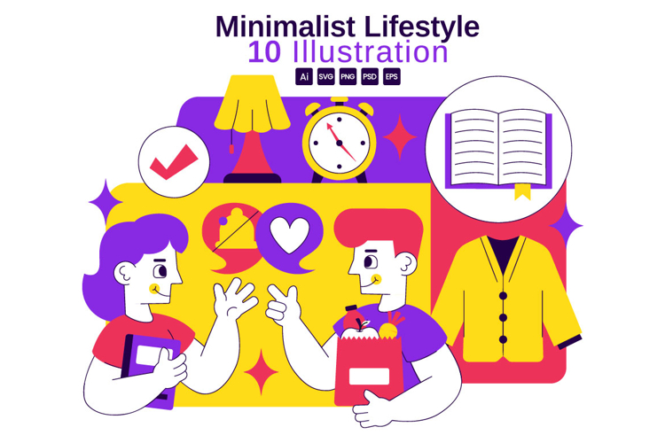 10 Minimalist Lifestyle Vector Illustration